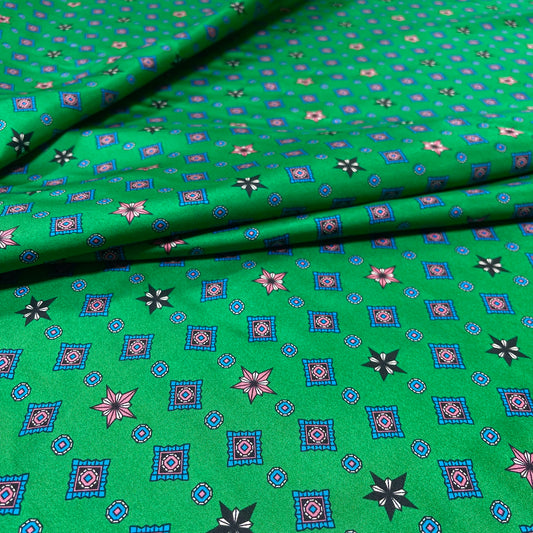 Twill Seta Verde Micro