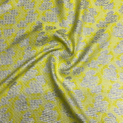Jacquard Misto Seta - Giallo Lime e Argento