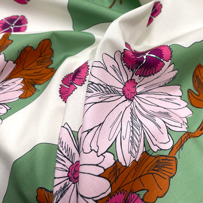 Cotone Popeline Fiori Multicolore