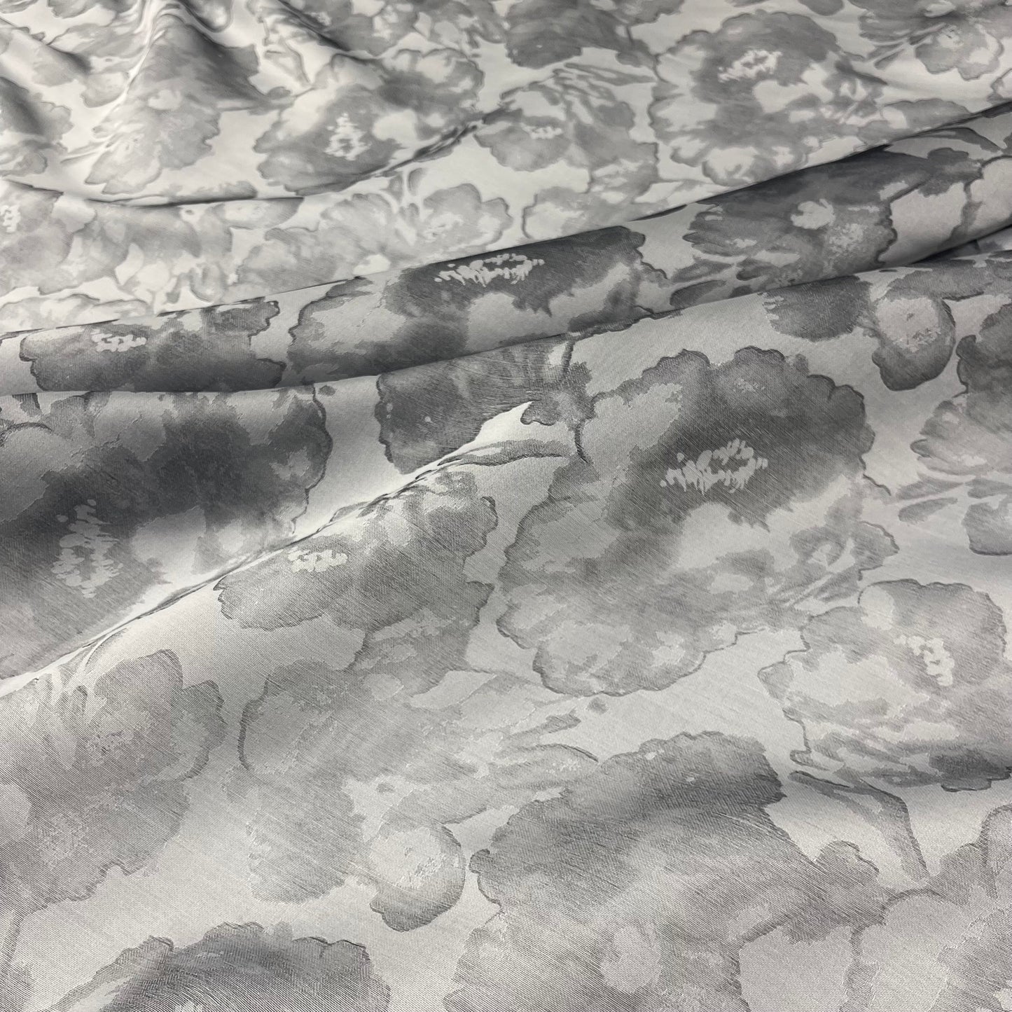 Organza Fil Coupé - Pearl Grey Floral