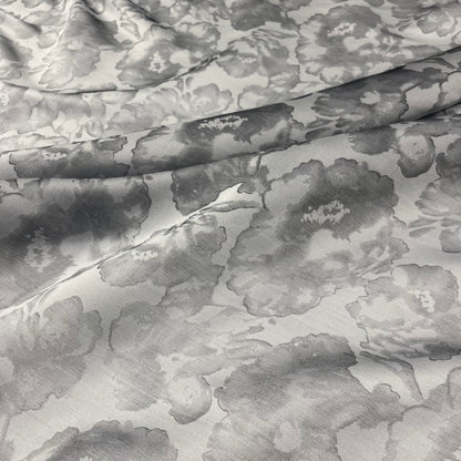 Organza Fil Coupé - Pearl Grey Floral