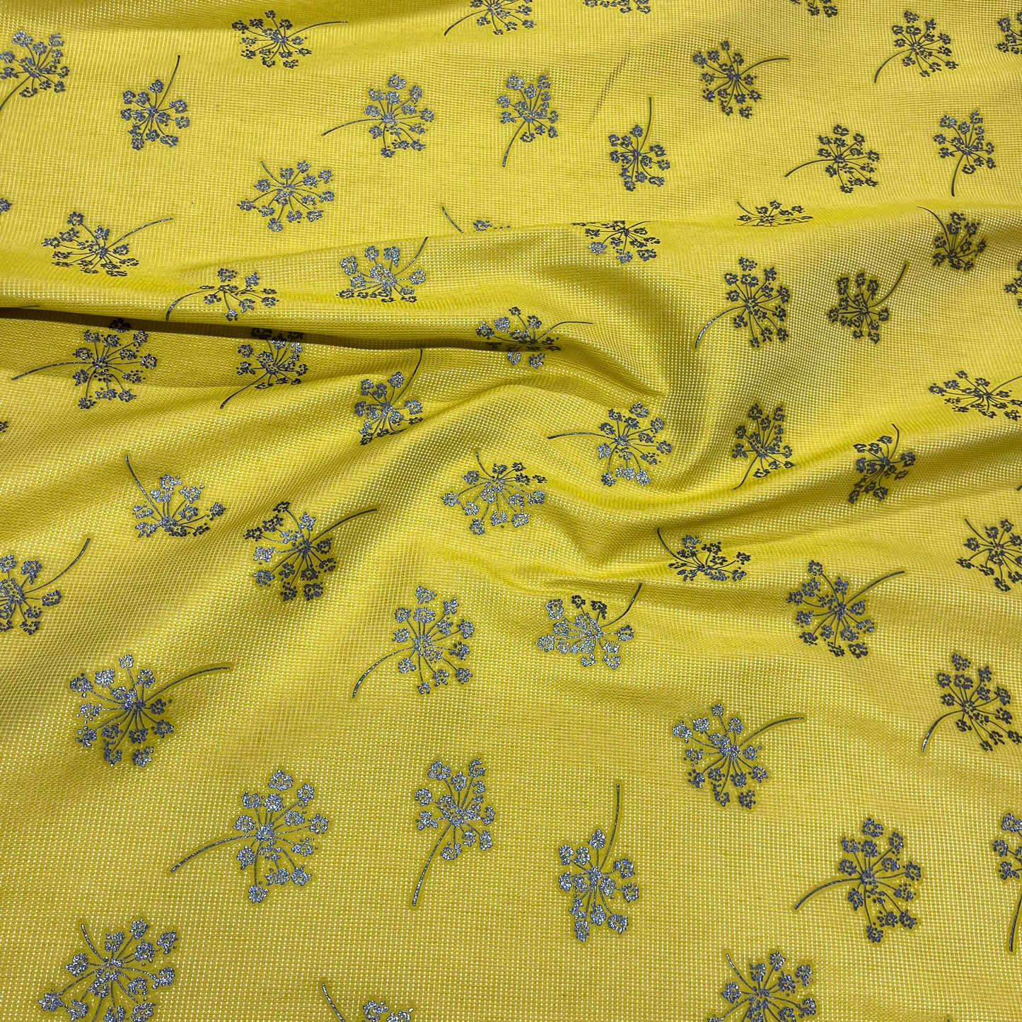 Floral fil coupé jacquard – Ochre Yellow