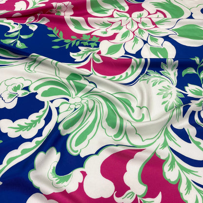 Twill Seta Fiori Fuxia
