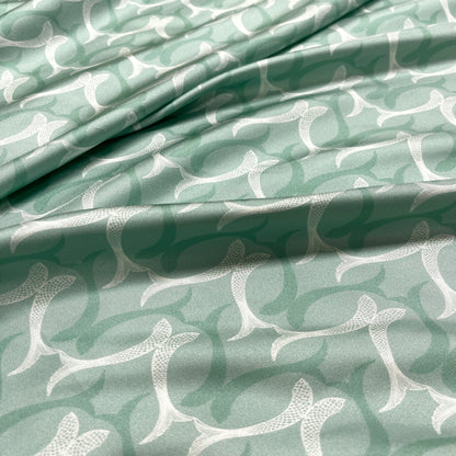 Twill di Seta Verde Acqua Fantasia