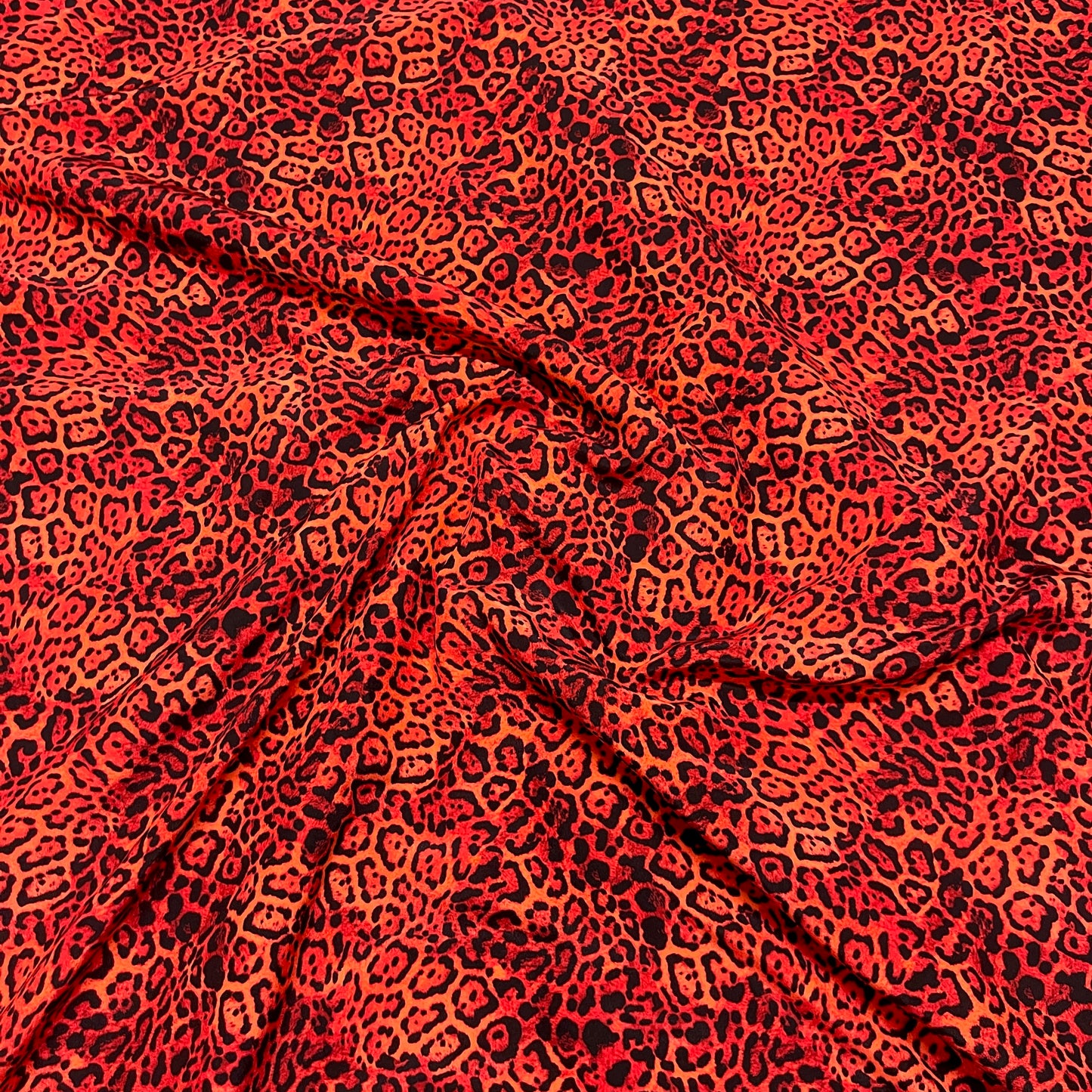 Seta Crepe de Chine - Animalier Rosso