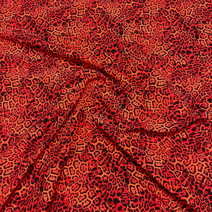 Seta Crepe de Chine - Animalier Rosso