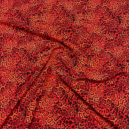 Seta Crepe de Chine - Animalier Rosso