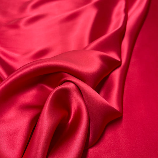 Strawberry Red Silk Satin