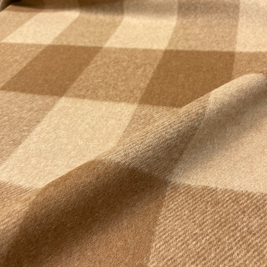 Double Opening Alpaca – Brown and Beige Check
