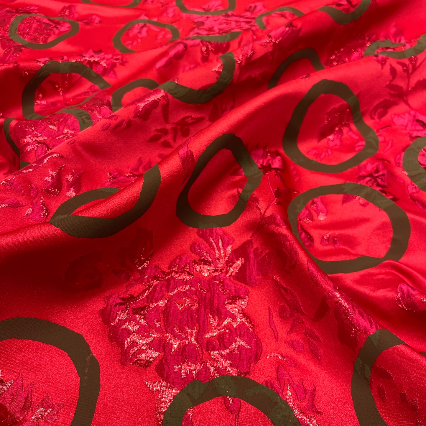 Jacquard Floreale - Rosso Rubino