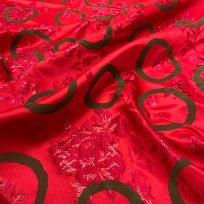 Jacquard Floreale - Rosso Rubino