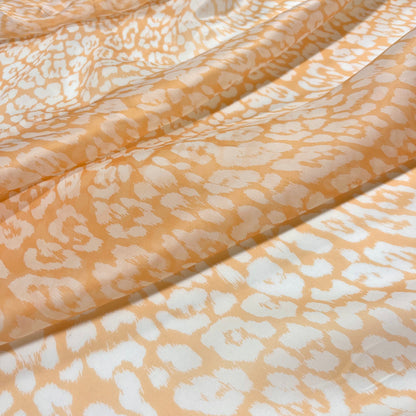 Silk Organza -Light Orange Animal Print