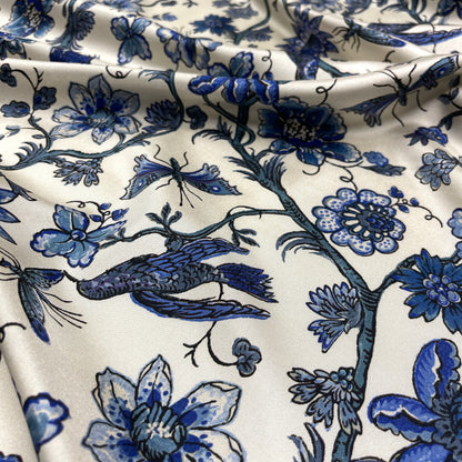 Twill di Seta Giardino Blu Reale