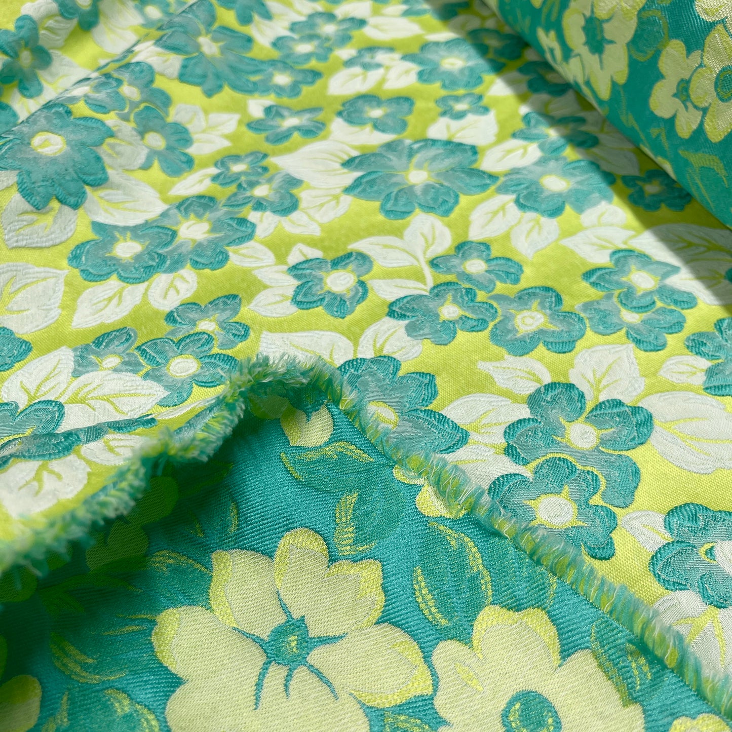 Floral Jacquard – Lime Green