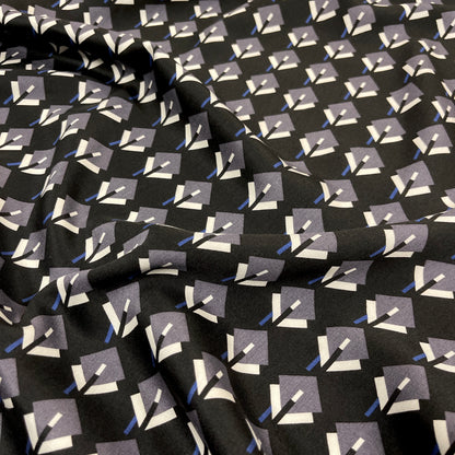 Satin di Viscosa - Fantasia Geometrica Art Déco