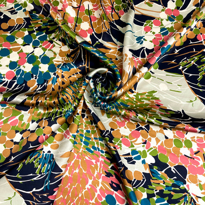Multicolor Botanical Print Silk Satin – 2.60 × 1.50 m