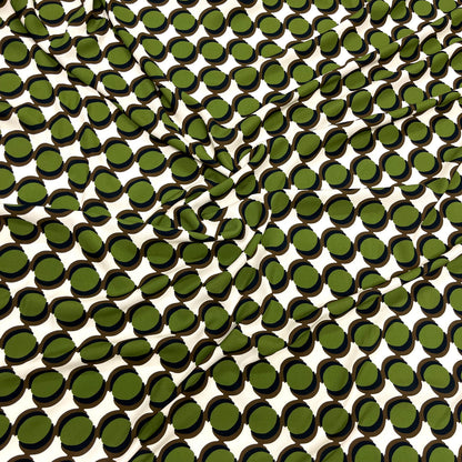 Viscosa Giavanese - Verde Oliva su Fondo Panna