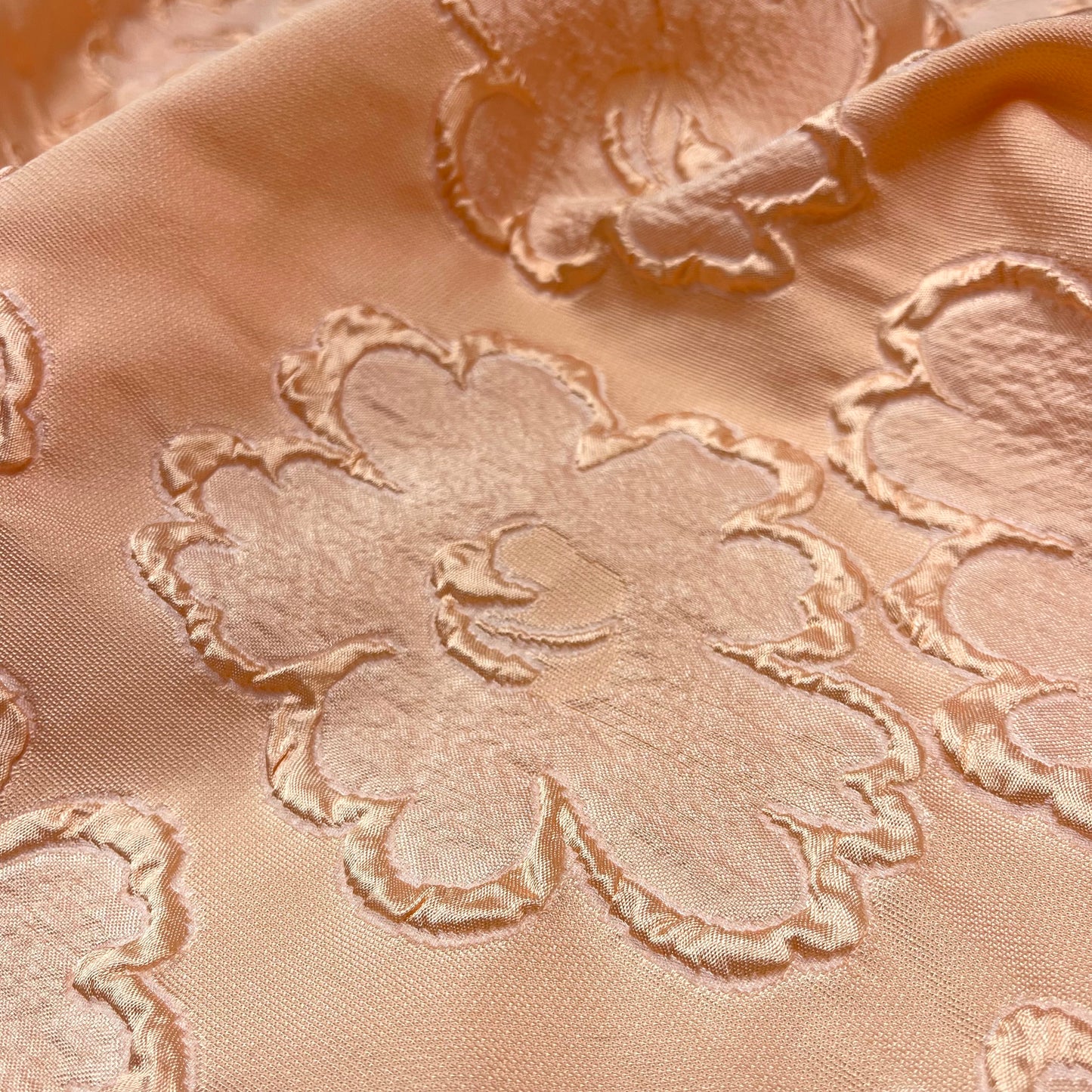 Jacquard Silk Peach Flower