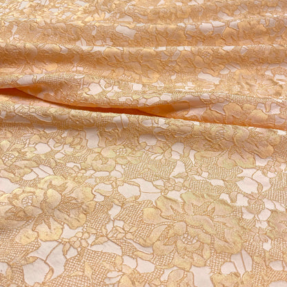 Lace-effect floral jacquard – Peach tone