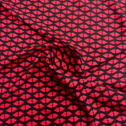 Twill di Seta - Fantasia Cuori Rosa e Rossi