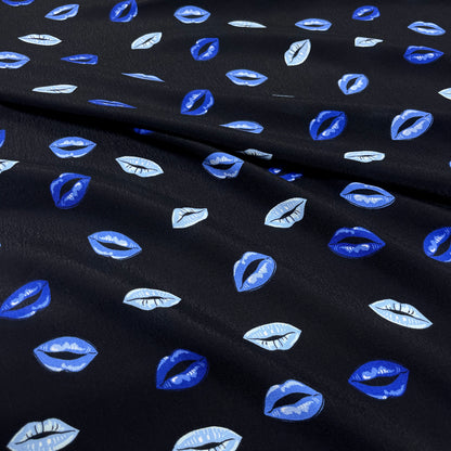 Viscosa Crepe Lips Blu