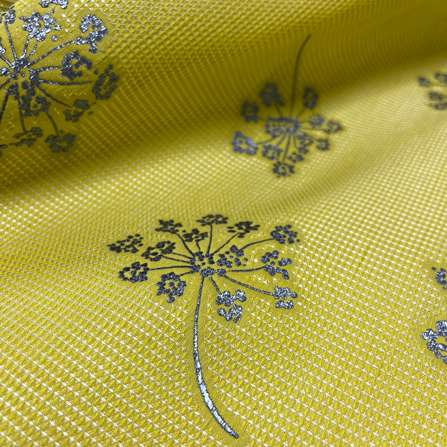 Floral fil coupé jacquard – Ochre Yellow