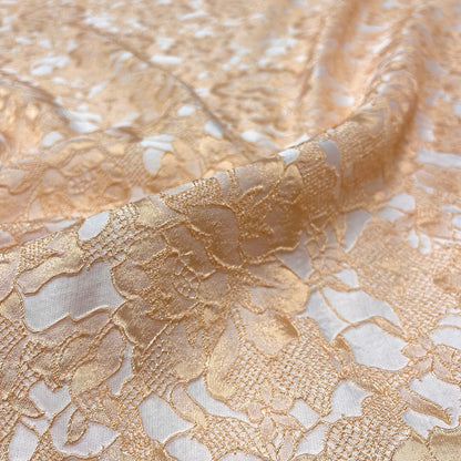 Lace-effect floral jacquard – Peach tone
