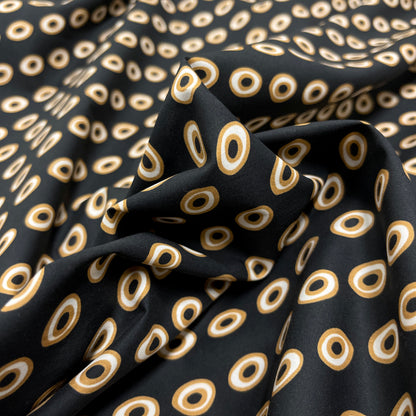 Popeline di cotone - Nero geometrica