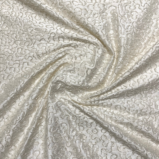 Shantung di Seta Ricamato Avorio Couture