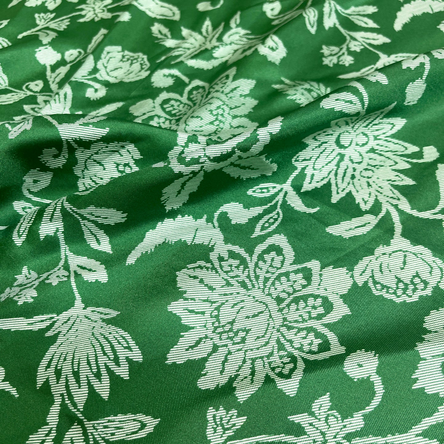 Twill di Seta Floreale Verde | 1,60 × 1,40 m