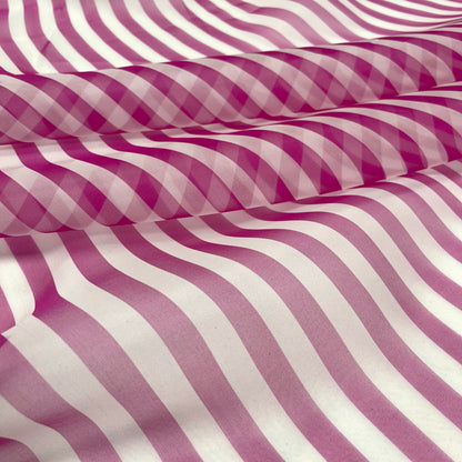 Silk Organza - Fuchsia Stripes
