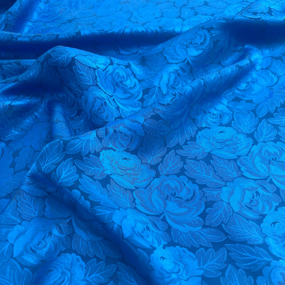 Seta Jacquard Floreale Blu Elettrico – 1,60 × 1,40 m