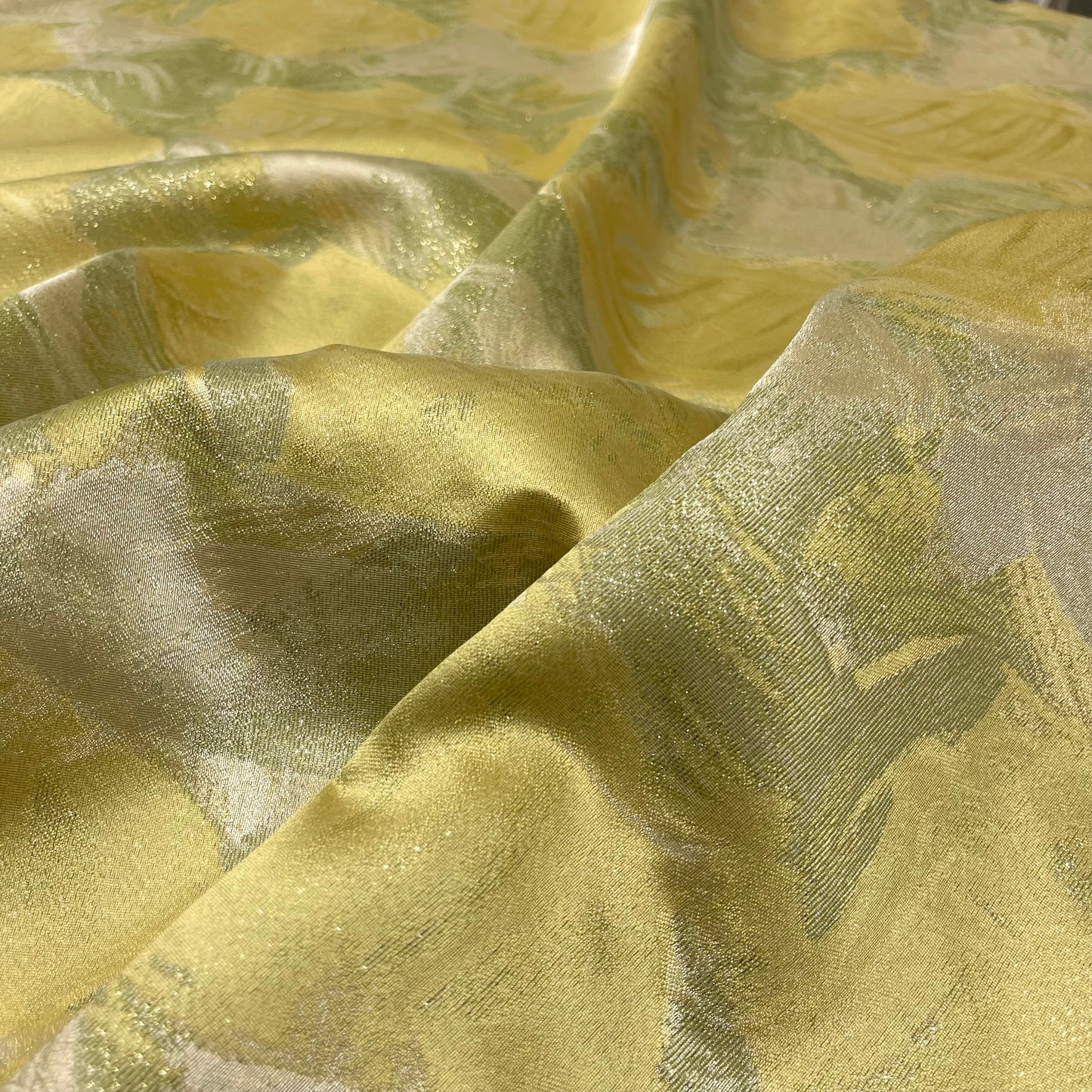 Jacquard laminato artistico – giallo lime e argento