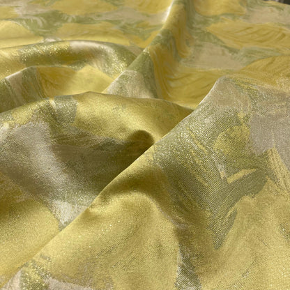Jacquard laminato artistico – giallo lime e argento