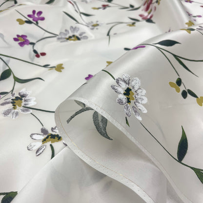 Doppia Organza di Seta - Floreale Effetto Dipinto a Mano