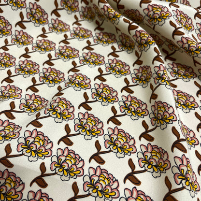Seta Crepe de Chine  Floreale Geometrica – 1,50 × 1,40 m