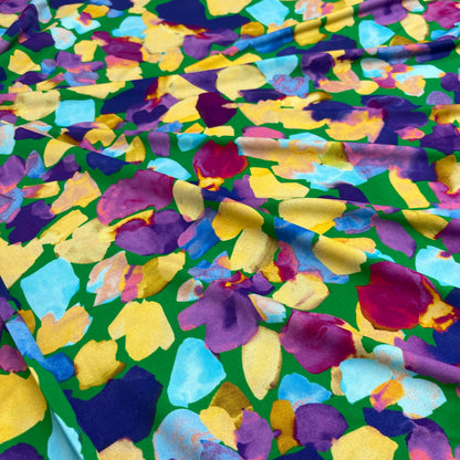 Jersey di Viscosa Fantasia Astratta Multicolor