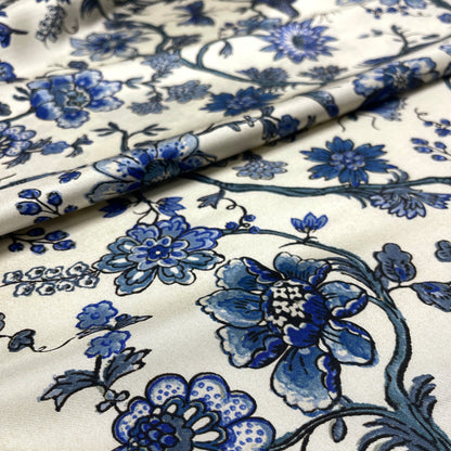 Twill di Seta Giardino Blu Reale