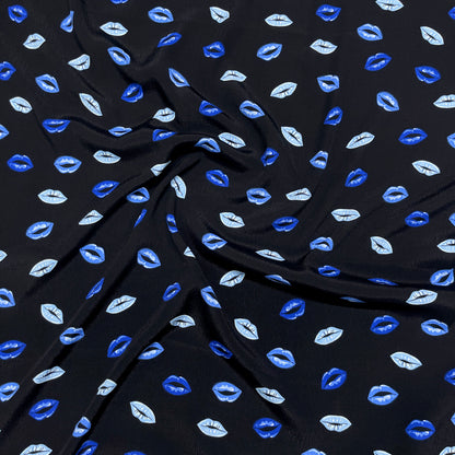Viscosa Crepe Lips Blu