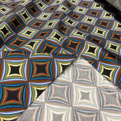 Cotone Rasatello Fantasia Geometrica