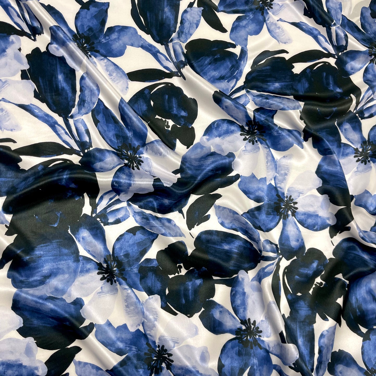 Raso di Seta Fiori Blu