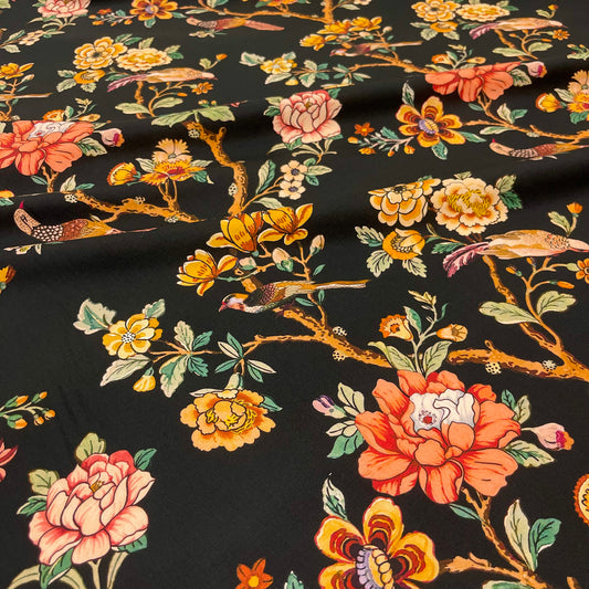 Floral Poplin Cotton with Birds