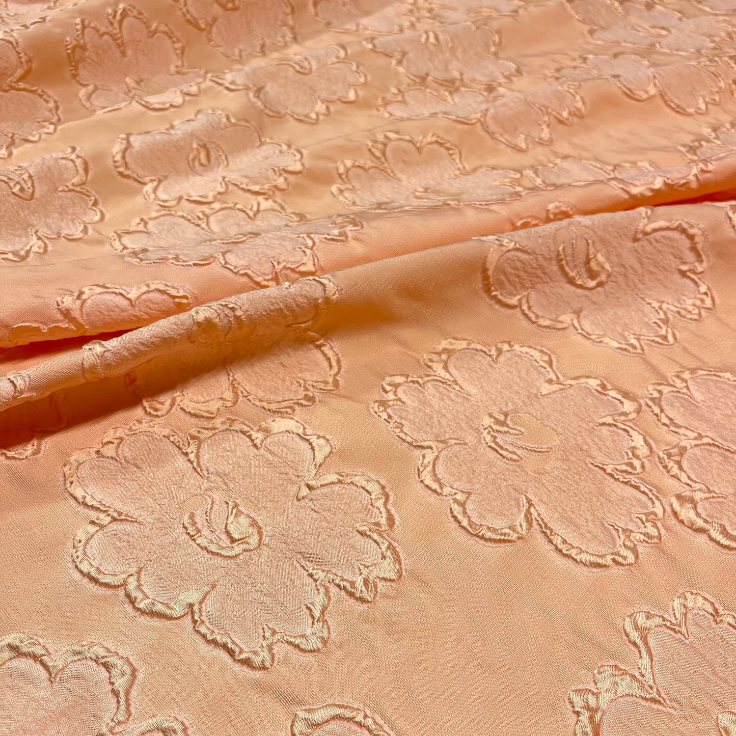 Jacquard Silk Peach Flower