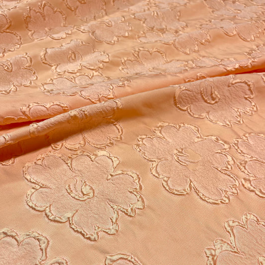 Jacquard Seta Fiore Pesca
