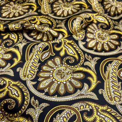 Twill di Seta Fantasia Paisley Oro – 4,60 × 1,40 m