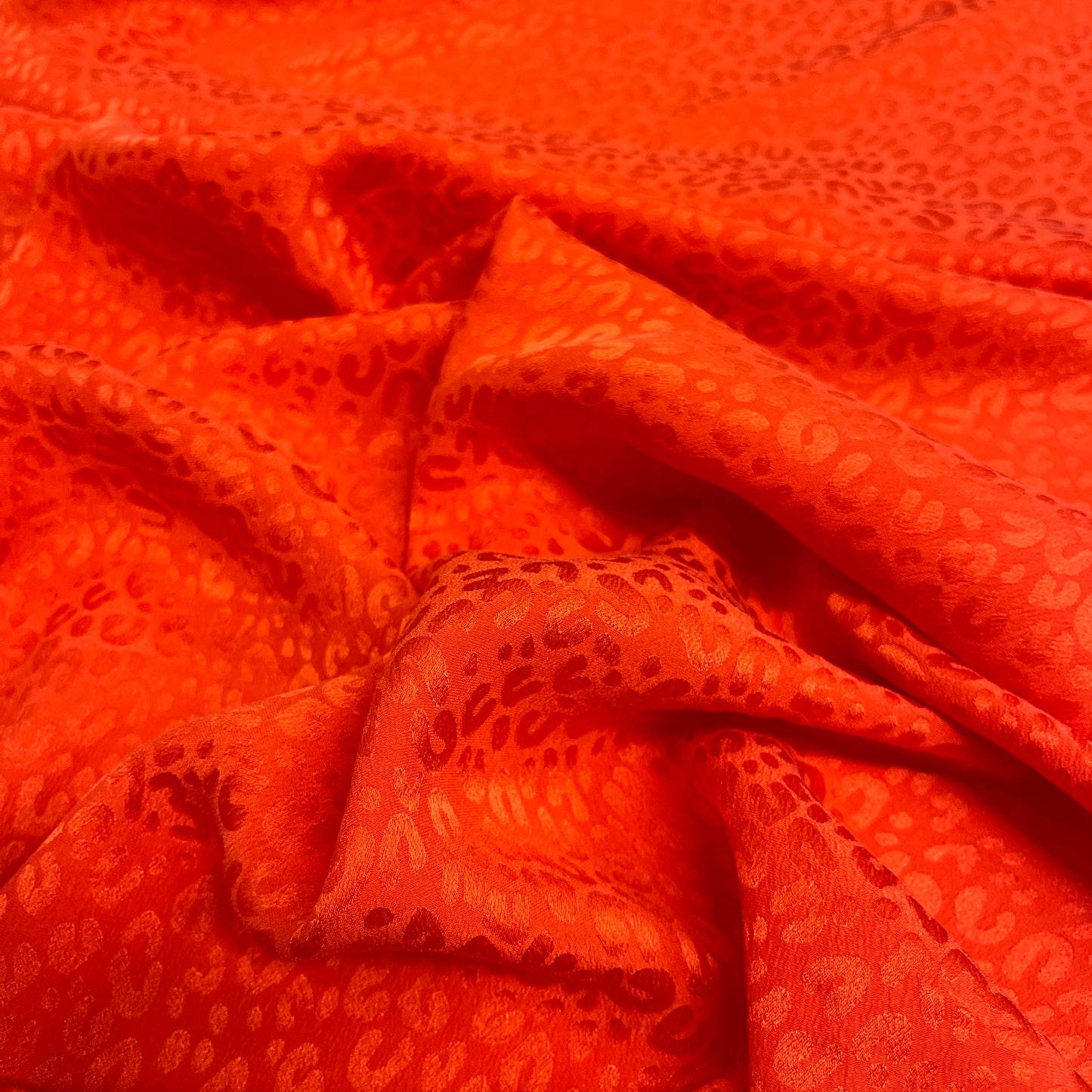 Seta Jacquard Animalier Arancio – 2,80 × 1,40 m