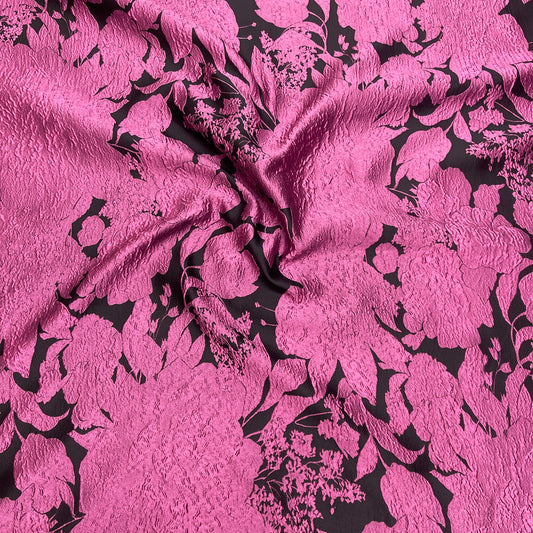 Jacquard floreale – Floreale Fucsia e Nero