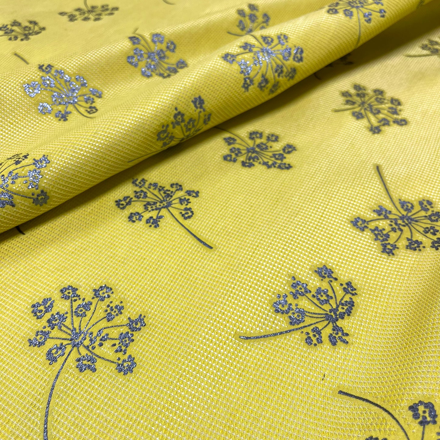 Floral fil coupé jacquard – Ochre Yellow