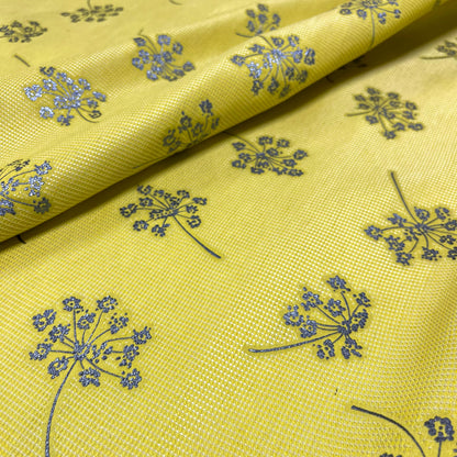 Floral fil coupé jacquard – Ochre Yellow