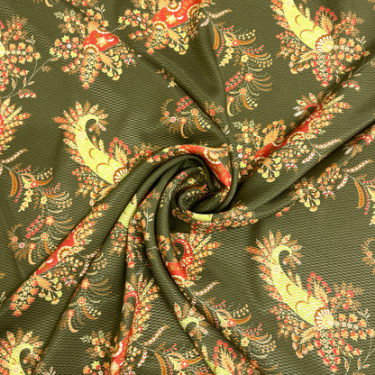 Seta Jacquard Floreale Verde Salvia – 2,00 × 1,40 m